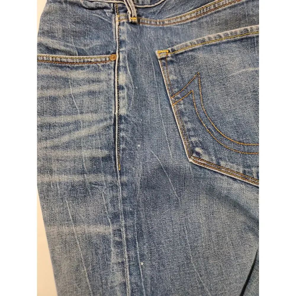 True Religion Mens Rocco Button Fly Relaxed Skinny Jeans Size 36 Medium Wash